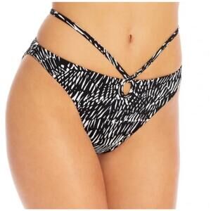 JONATHAN SIMKHAI Alani Bikini Swim Bottoms Size Small NWT Abstract Fern B&W